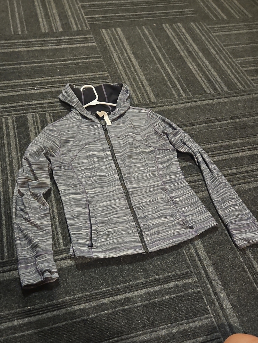 Lululemon athletica Heathered Gray Hooded Zip Jacket Size 14